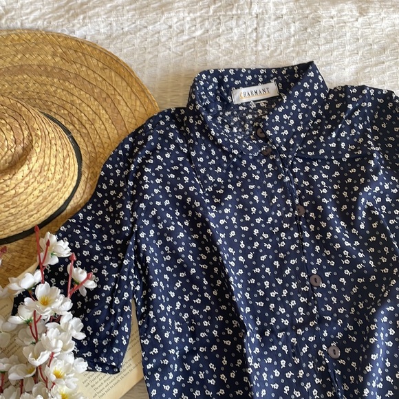 FLAT Rs. 500/- Summer crop top with printed tie knot detail - Picture 3 of 5